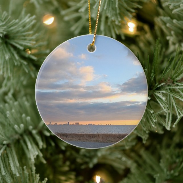 Ornement du coucher de soleil de l'océan Atlantiqu (Arbre)