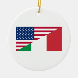 Ornement du drapeau italien de la fierté américa