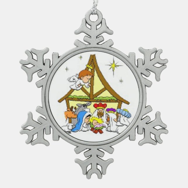 Ornement du flocon de neige de Noël/Jésus (Devant)