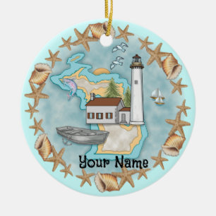 Ornement du phare de Michigan Shells
