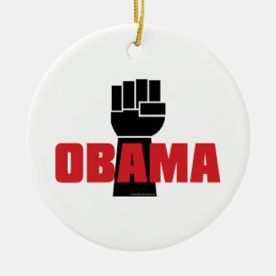 Ornement du poing levé d'Obama à droite