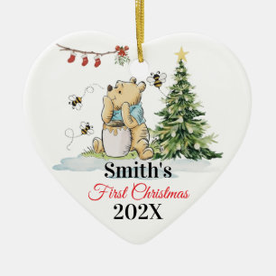 Ornement du premier Noël de bébé Ours et abeille