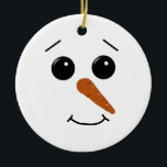 Ornement du visage de Snowman<br><div class="desc">Cet ornement face Snowman présente de l'art dessiné par la souris et fait un grand cadeau ou un rembourrage.</div>
