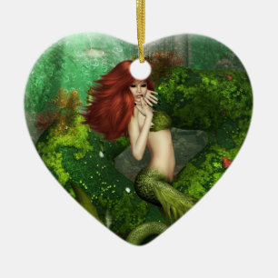 Ornement d'une chevelure rouge de sirène