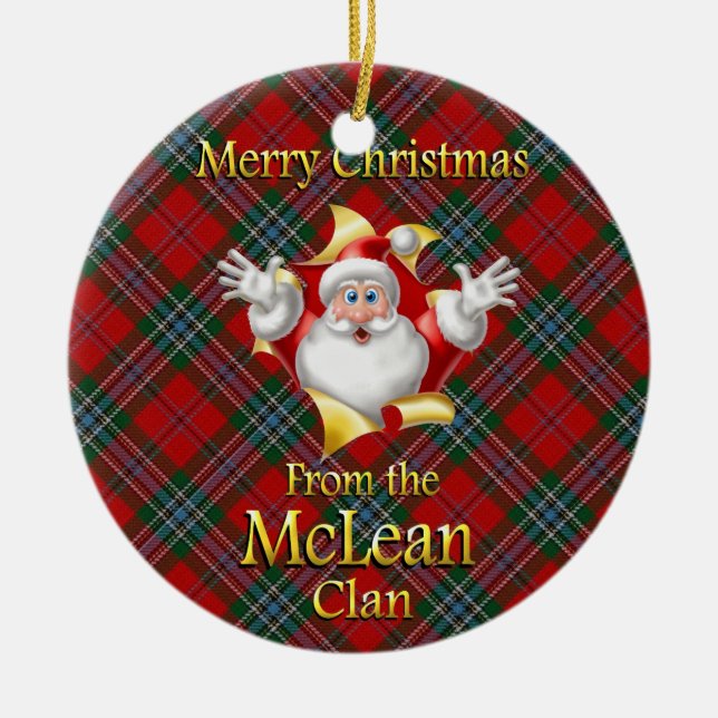 Ornement écossais de Noël de McLean de clan (Devant)