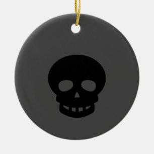 Ornement éffrayant en céramique crâne noir
