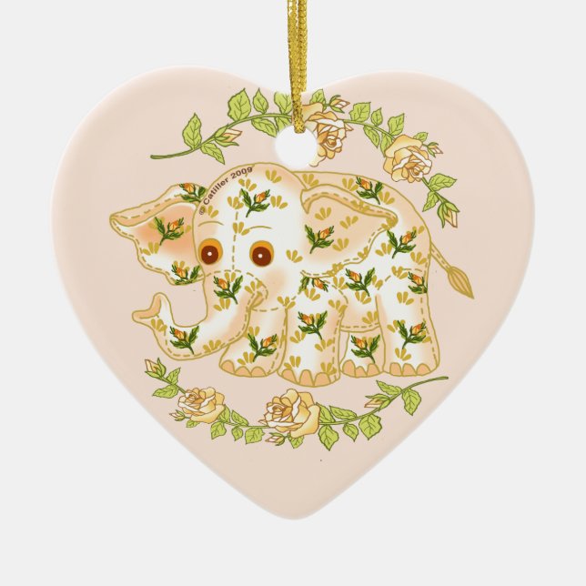 Ornement éléphant bébé jaune  (Devant)