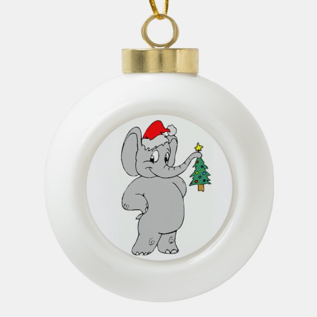 Ornement/éléphant en céramique de boule (Devant)