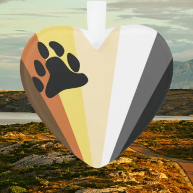 Ornement en acrylique Bear Pride Heart (Créateur téléchargé)