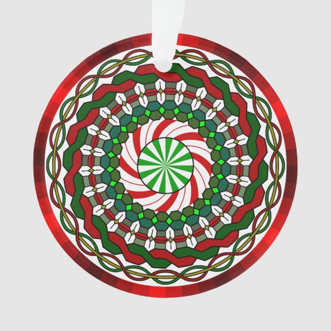 Ornement en acrylique Couleurs de Noël (devant)