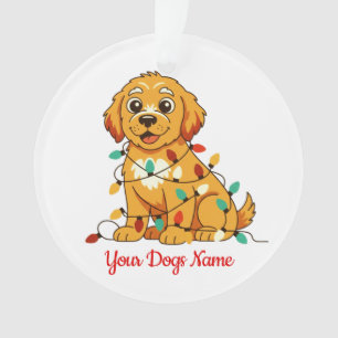 Ornement en acrylique Golden Retriever personnalis