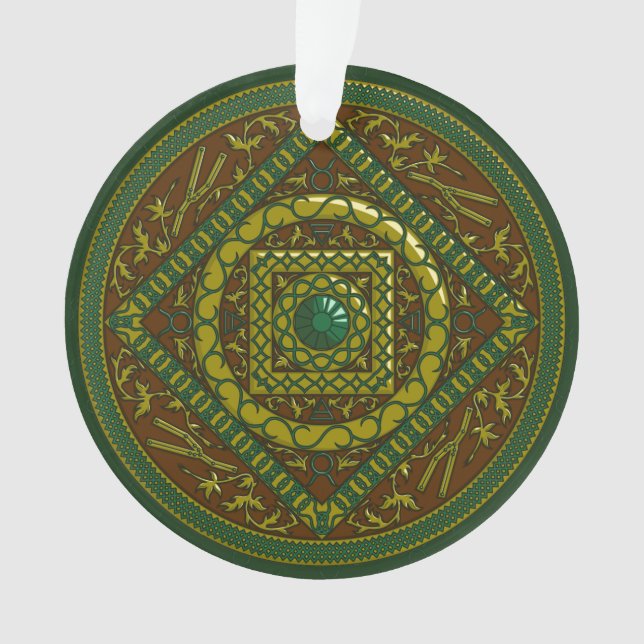 Ornement en acrylique Mandala du Taureau (devant)