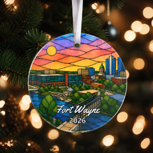 Ornement en acrylique personnalisé de Fort Wayne,