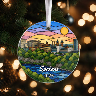 Ornement en acrylique personnalisé de Spokane, lav