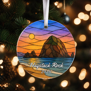 Ornement en acrylique personnalisé Haystack Rock,