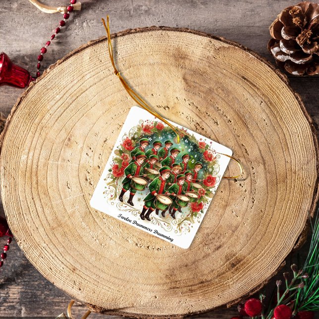 Ornement En Céramique 12 Jours de Noël Douze Drummers (Créateur téléchargé)