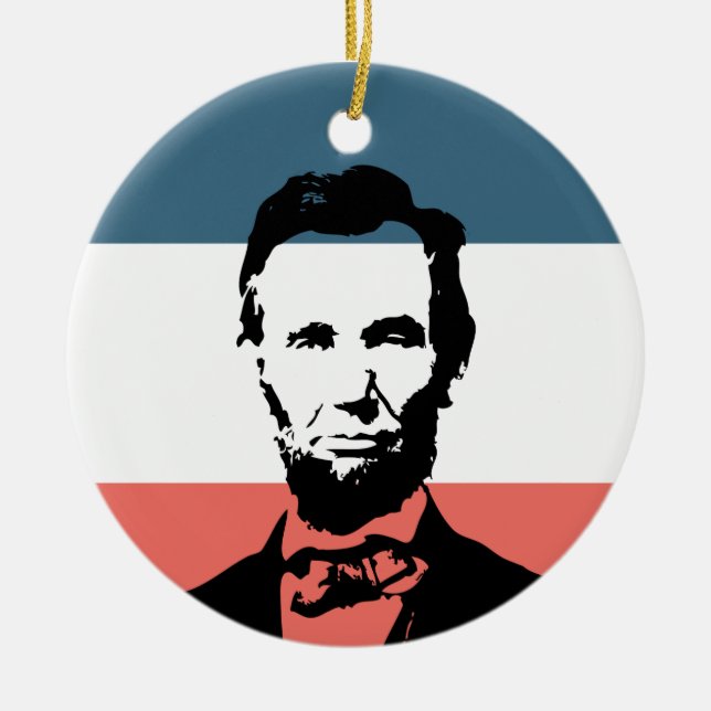 Ornement En Céramique 16ème président d'Abraham Lincoln (Devant)