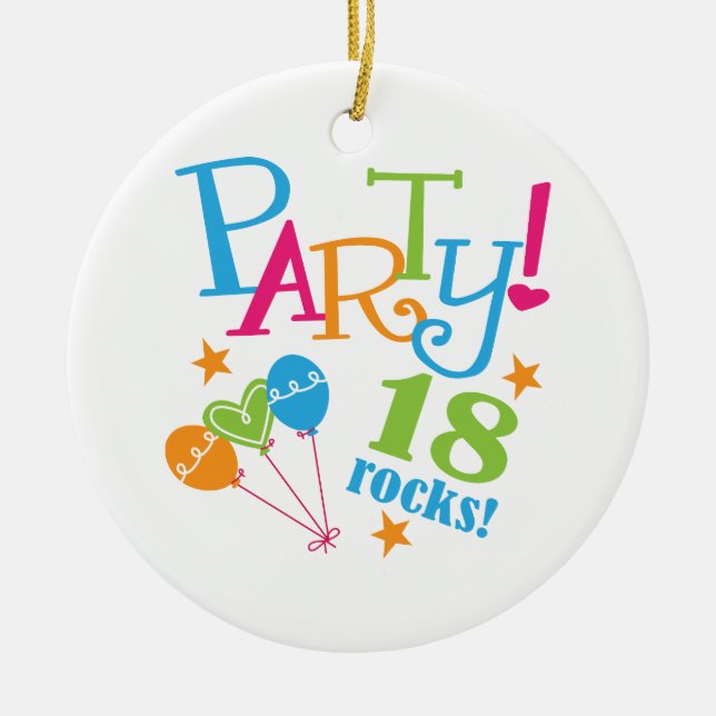 Ornement En Céramique 18ème Idées de cadeau d'anniversaire (Devant)