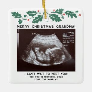 Ornement En Céramique 1er Noël en Grandma Sonogram Holiday Keeps