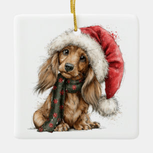 Ornement En Céramique 1er Noël Foyer pour Toujours, Dachshund, Texte Noi