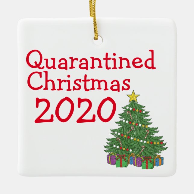 Ornement En Céramique 2020 Arbre de Noël en quarantaine (Devant)