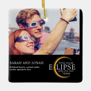 Ornement En Céramique 2024 Total Éclipse solaire photo Couples Cadeaux C