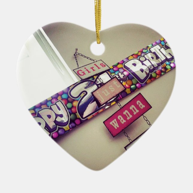 Ornement En Céramique 21ème Anniversaire (Devant)