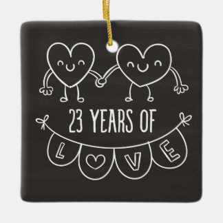 Ornement En Céramique 23rd Anniversary Poison Chalk Hearts