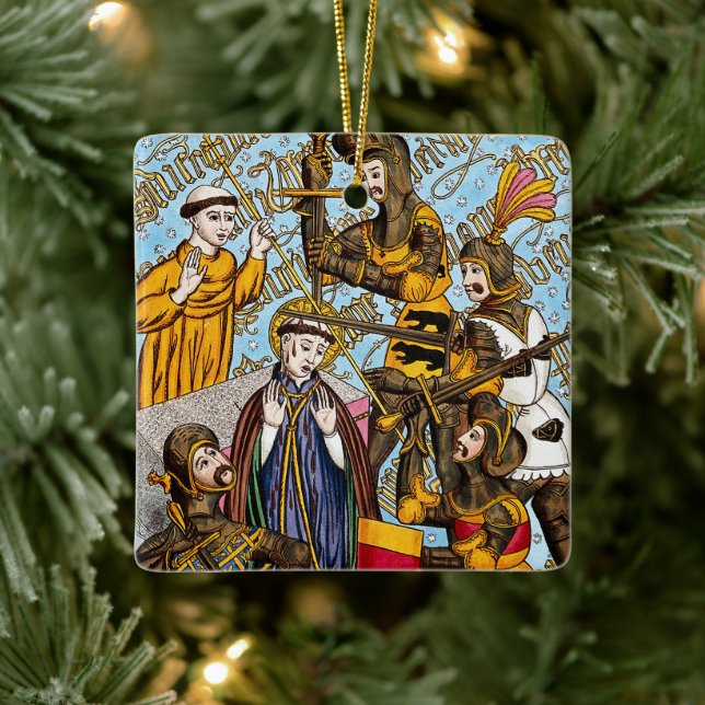 Ornement En Céramique 2x Martyre de saint Thomas Becket (M 031) (Arbre)