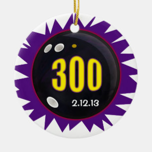 Ornement En Céramique 300 Game Bowling avec date,