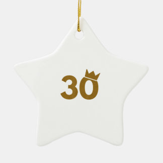 Ornement En Céramique 30 Couronne d'or - 30e cadeau d'anniversaire