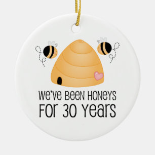 Ornement En Céramique 30ème Cadeau de couples d'anniversaire