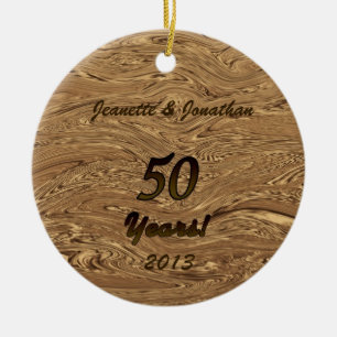 Ornement En Céramique 50e anniversaire du Mariage d'or