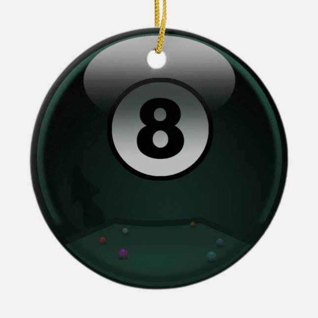 Ornement En Céramique 8-Ball (Devant)