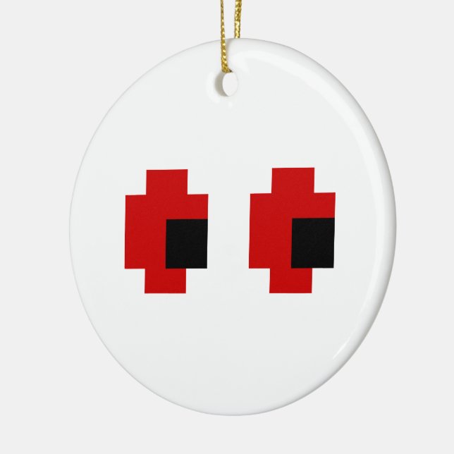 Ornement En Céramique 8 bits Éffrayants yeux rouges (Gauche)
