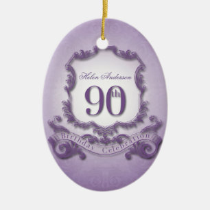Ornement En Céramique 90th Birthday Celebration Personalized