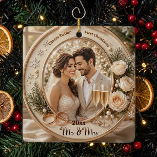 Ornement En Céramique À notre premier Noël, Monsieur et Madame Nouvellem
