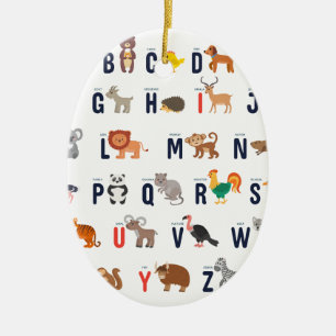 Ornement En Céramique ABCs animal - alphabet