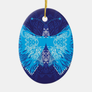 Ornement En Céramique Abrégé sur bleu papillon