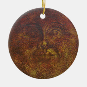 Ornement En Céramique Abstrait Rusty face Brown de l'ornement solaire
