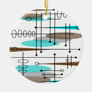 Ornement En Céramique Abstraite moderne de l'ère atomique du milieu du 