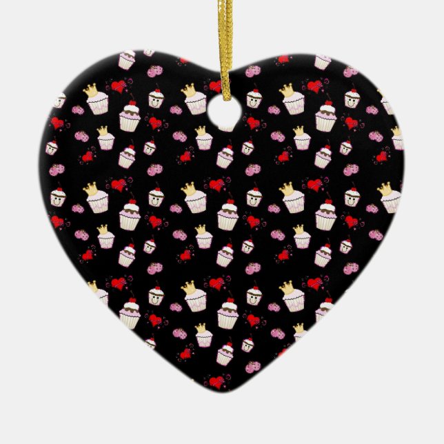 Ornement En Céramique Accessoires Motifs Kawaii Cupcakes (Devant)