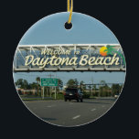 Ornement En Céramique Accueil à Daytona Beach<br><div class="desc">Ahhh les souvenirs de cette ville merveilleuse de la Floride de bord de la mer ! Endroit impressionnant, Daytona Beach.</div>