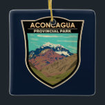 Ornement En Céramique Aconcagua Provincial Park Argentina Voyage Vintage<br><div class="desc">Parc provincial Aconcagua dans un style vectoriel. Elle abrite le mont Aconcagua,  le plus haut sommet d'Amérique du Sud,  enneigé.</div>