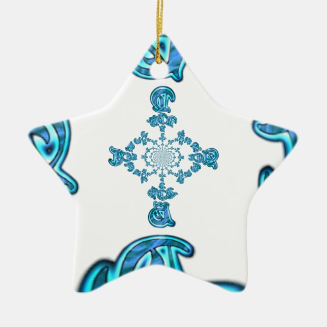 Ornement En Céramique Action Cyan Turquoise Graffiti Abstrait Imprimer (Devant)