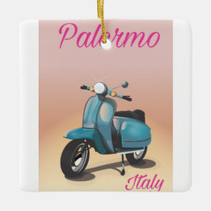 Ornement En Céramique Affiche de scooter à Palerme Italie