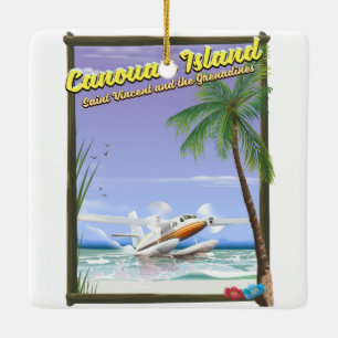Ornement En Céramique Affiche paradisiaque des îles Canouan des Caraïbes