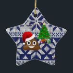 Ornement En Céramique affreux pull-over de Noël émoji<br><div class="desc">"affreux sweat de Noël emoji", "vilain sweat poo emoji", "noël poo emoji", "noël poop emoji", "santa claus poop", "santa claus poo", "père Noël poop", "père Noël poo""vilain Noël",  "Christmas emoji",  "xmas poop emoji",  o emoji, ,  laides Noël,  émoticônes,  drôles Noël,  laide pull Noël,  drôles Noël,  noël bleu,  noël bleu</div>