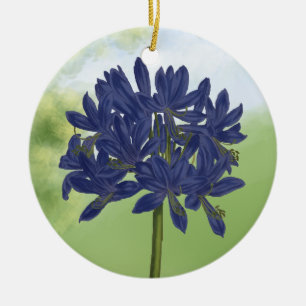 Ornement En Céramique Agapanthus bleu lilas dans le jardin