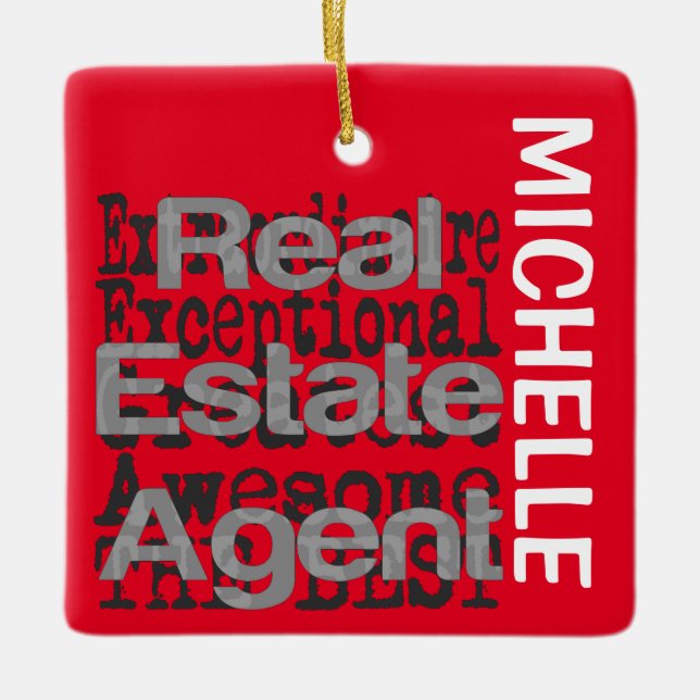 Ornement En Céramique Agent immobilier Extraordinaire PERSONNALISÉ (Devant)